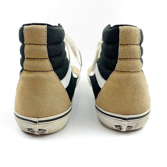 Vans S8-hi Beige Tan Black Color Block High Tops M - Picture 7 of 10